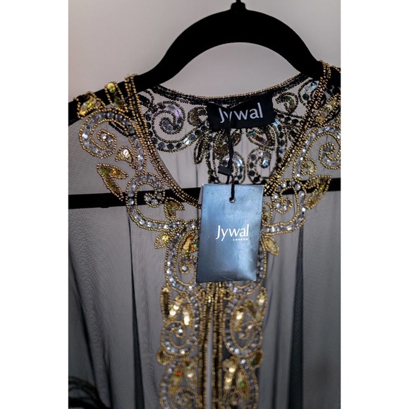 Jywal NWT Embellished 1920s Gatsby Vintage Inspired Beaded Shawl Capelet Gold OS - Picture 5 of 11